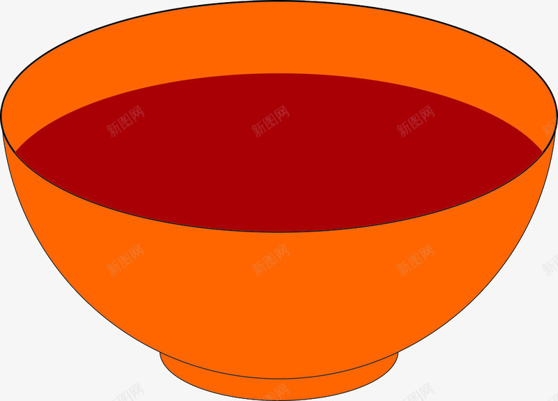 一个橙色的碗png免抠素材_新图网 https://ixintu.com 手绘碗 碗 餐具