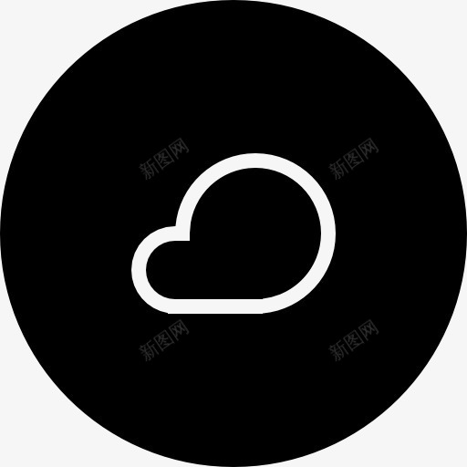 黑圆形天气按钮图标png_新图网 https://ixintu.com 云 圆形 填充圆角 天气 形状 按钮 界面 符号 轮廓 黑色