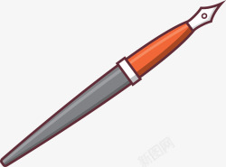 橘红色渐变的钢笔素材