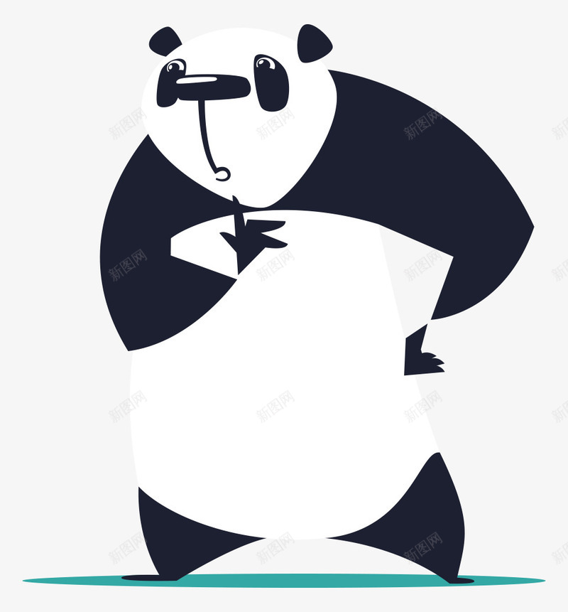 黑色的手绘大熊猫png免抠素材_新图网 https://ixintu.com 动漫熊猫 动物 卡通熊猫 手绘熊猫 熊猫 熊猫装饰