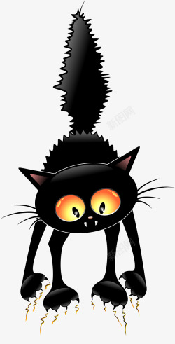 恐怖妖魔黑色惊吓黑猫高清图片