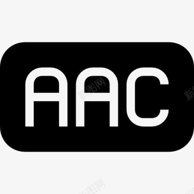 AAC文件类型的圆角矩形固体界面符号图标图标