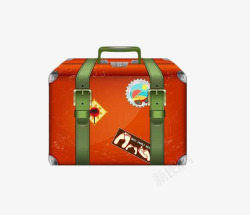 橘色手提行李箱包素材