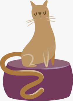 卡通猫窝可爱猫咪的猫窝矢量图高清图片