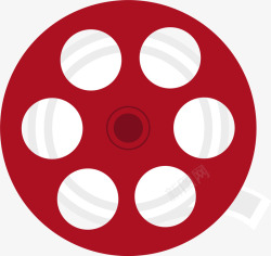 灰色圆盘电影节红色底片圆盘图标高清图片