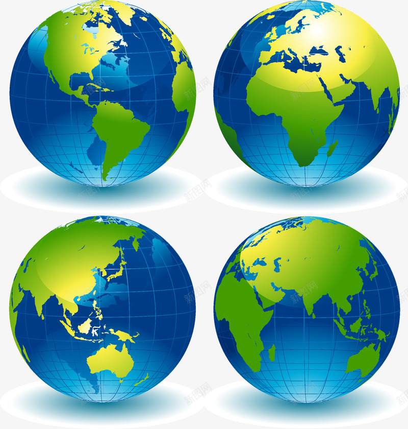 蓝色地球png免抠素材_新图网 https://ixintu.com 地图 地球 球形 蓝色