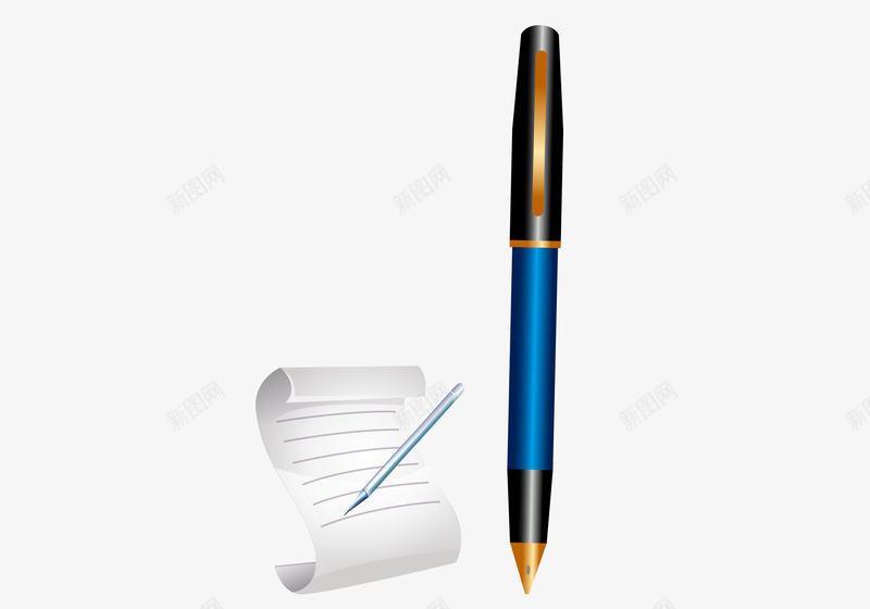 钢笔写信png免抠素材_新图网 https://ixintu.com 信纸 办公 学习用品 钢笔