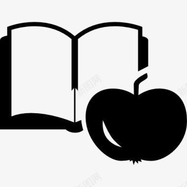 教育的书和苹果给老师图标图标