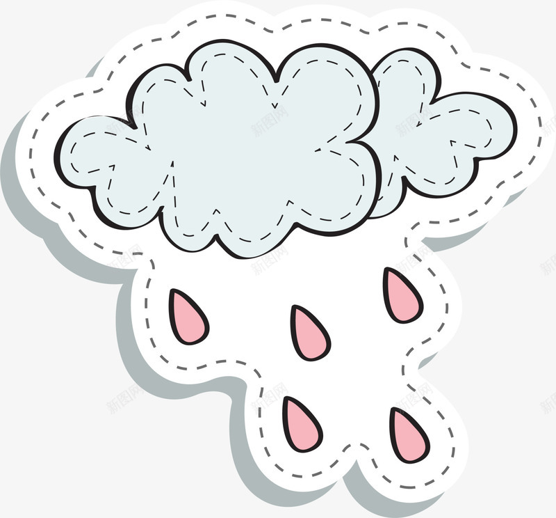绿色卡通雨云png免抠素材_新图网 https://ixintu.com 卡通云朵 天气预报 标签图案 清新雨云 绿色雨云 装饰图案