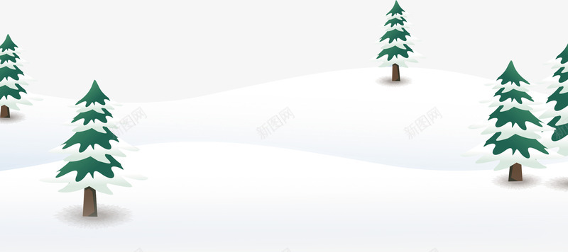 有很多绿色松树的雪地png免抠素材_新图网 https://ixintu.com 松树 绿色 雪地