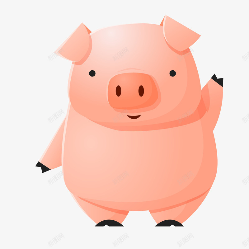 粉色卡通打招呼的小猪矢量图ai免抠素材_新图网 https://ixintu.com 卡通 卡通礼貌 小猪 打招呼 矢量图 粉色 粉色小猪