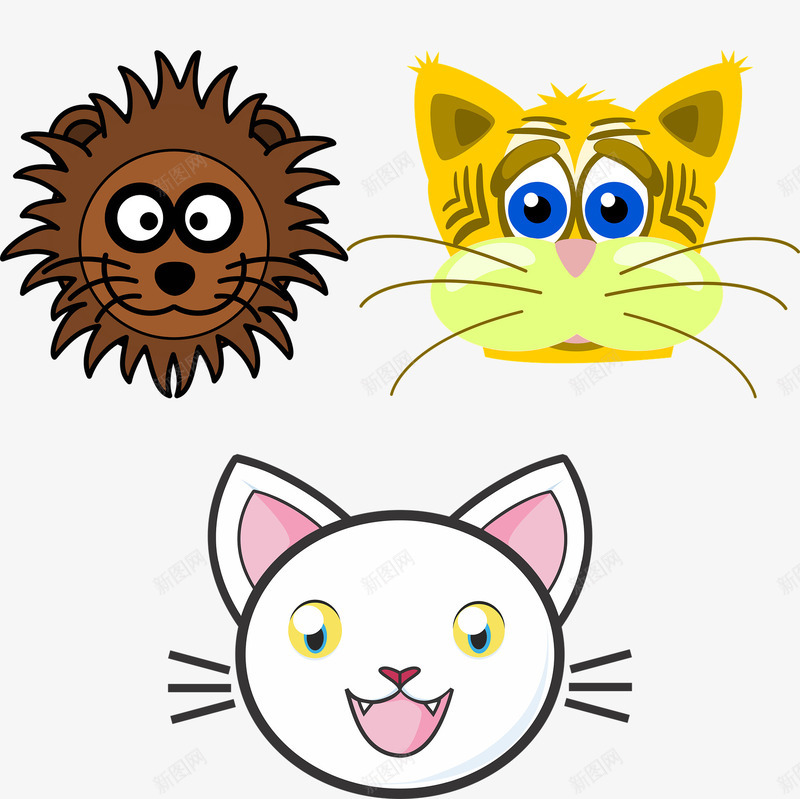 三只猫咪头部很简单创意png免抠素材_新图网 https://ixintu.com 三只 创意 头部 很简单 猫咪
