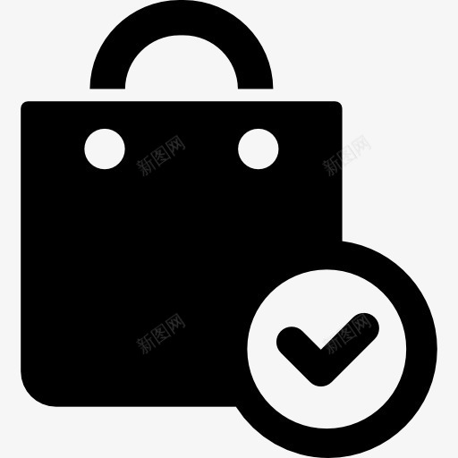 花纹购物袋图标png_新图网 https://ixintu.com 包 商务 复选标记 方格 检查 网上商店 购物袋