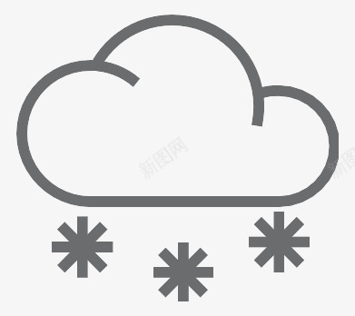 天气云更多的雪Outlineicons图标图标