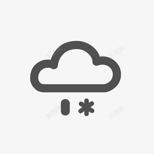 雨夹雪天气预报标志图标png_新图网 https://ixintu.com 雨夹雪