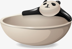 熊猫装饰陶瓷碗素材