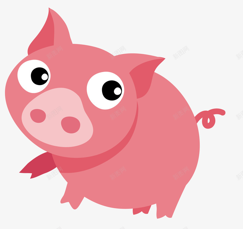 卡通小猪矢量图eps免抠素材_新图网 https://ixintu.com 动物 卡通 卡通猪 可爱 手绘 猪猪 粉红色 矢量图