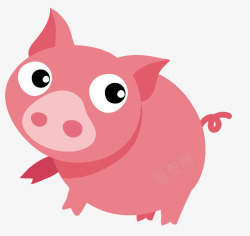 粉红猪猪卡通小猪矢量图高清图片
