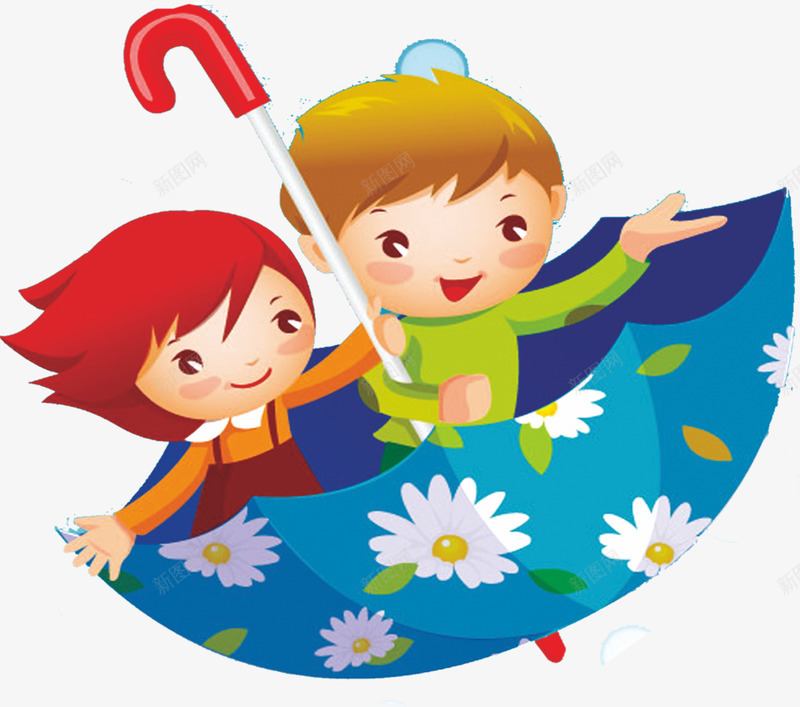 雨伞儿童png免抠素材_新图网 https://ixintu.com 儿童 可爱 孩子 插画 雨伞