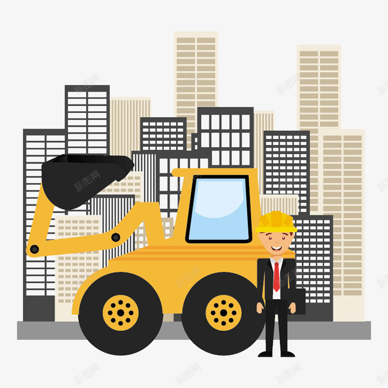 城市建设与建筑工人png免抠素材_新图网 https://ixintu.com 卡通 城市建设 建筑工人