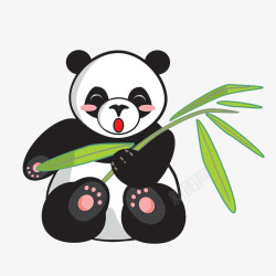 熊猫吃竹叶素材