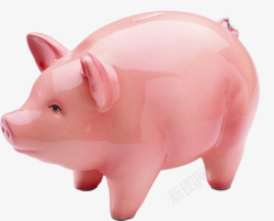 一个粉色小猪储蓄罐素材