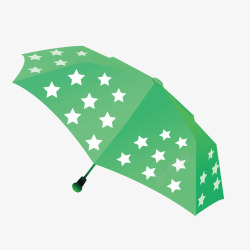 绿色星星雨伞学生伞矢量图素材