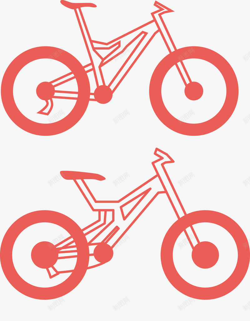 红色多种规格自行车png免抠素材_新图网 https://ixintu.com 单车 卡通自行车 红色 自行车 自行车手绘 自行车矢量 非机动车