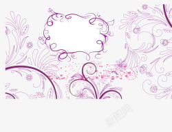 淡紫色花纹线条装饰素材