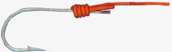 手绘鱼钩和绳子素材