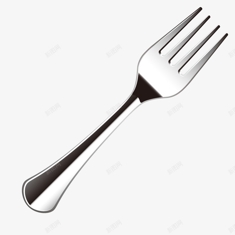 黑色铁质叉子餐具png免抠素材_新图网 https://ixintu.com 叉子 铁质 餐具 黑色