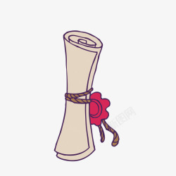 手绘纸卷素材
