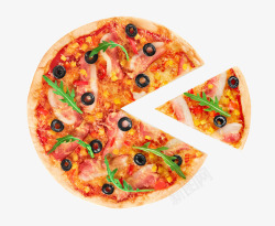 手绘披萨饼标签披萨饼简图高清图片