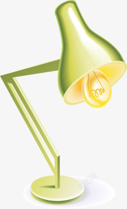 绿色黄灯泡台灯素材