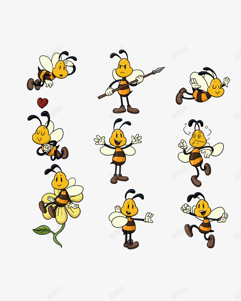 昆虫小蜜蜂png免抠素材_新图网 https://ixintu.com 创意 可爱 图案 小清新 小蜜蜂卡通 彩色 简约 装饰 黄色
