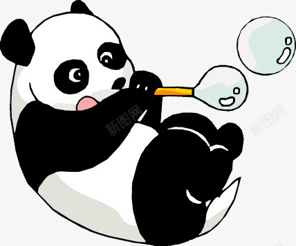 漂浮png免抠素材_新图网 https://ixintu.com 可爱熊猫 手绘卡通 漂浮素材 熊猫吹泡泡