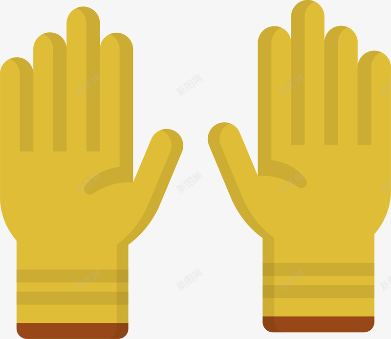 手绘卡通黄色手套png免抠素材_新图网 https://ixintu.com 卡通手套 卡通手套造型 手套 手套图案 黄色扁平化手套