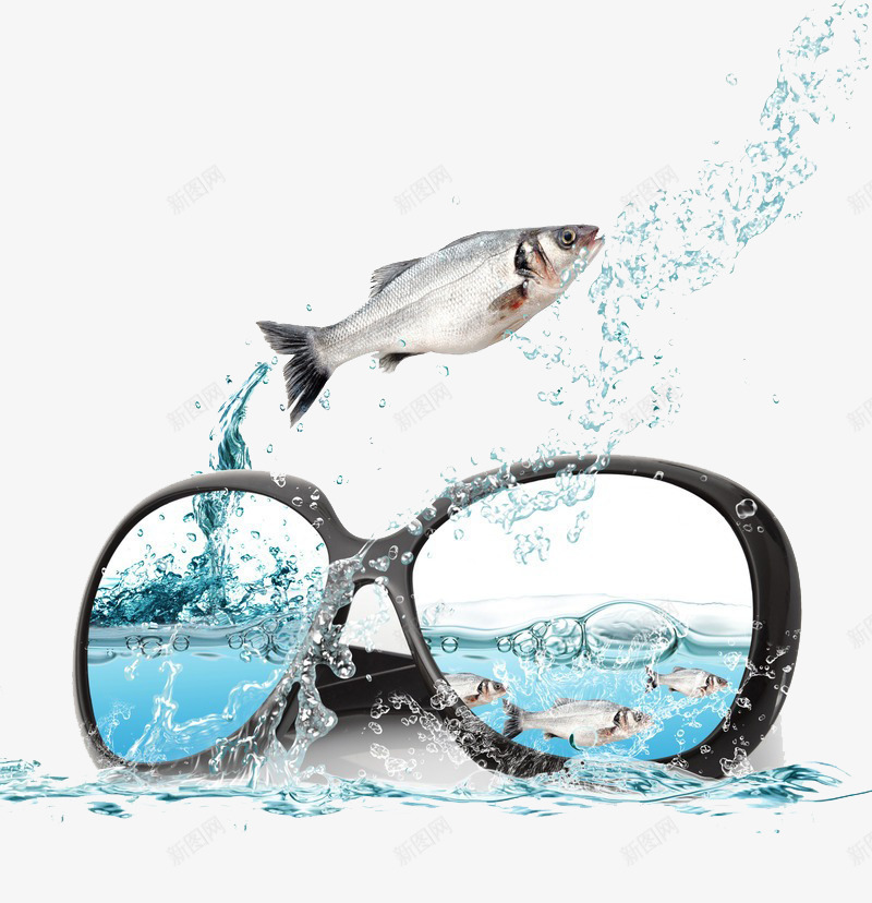 跳跃的鱼png免抠素材_新图网 https://ixintu.com 水 眼镜 蓝色 跳跃的鱼 鱼