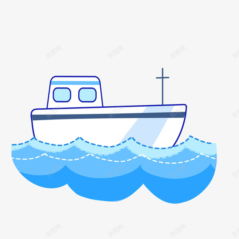 大海里的轮船png免抠素材_新图网 https://ixintu.com 大海 蓝色的 轮船 里的