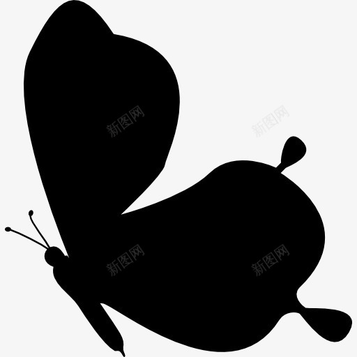 蝴蝶面形状图标png_新图网 https://ixintu.com 侧视图 动物 形状 昆虫 蝴蝶 轮廓 黑色