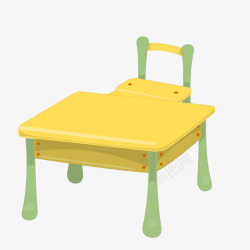 矢量黄色桌椅卡通儿童桌椅矢量图高清图片