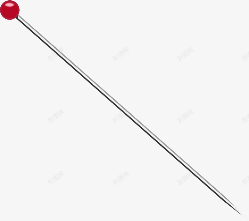 带红色小球的别针png免抠素材_新图网 https://ixintu.com 别针 别针素材 办公用具 红色小球 针织品 针织品素材