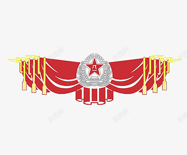 徽章图标png_新图网 https://ixintu.com 五角星 代表标记 八一 八一军徽 八一图标 红色