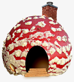 一个球状带烟囱的房子素材