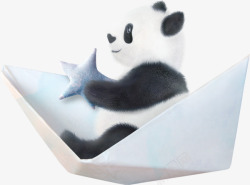 熊猫免费素材熊猫纸船高清图片