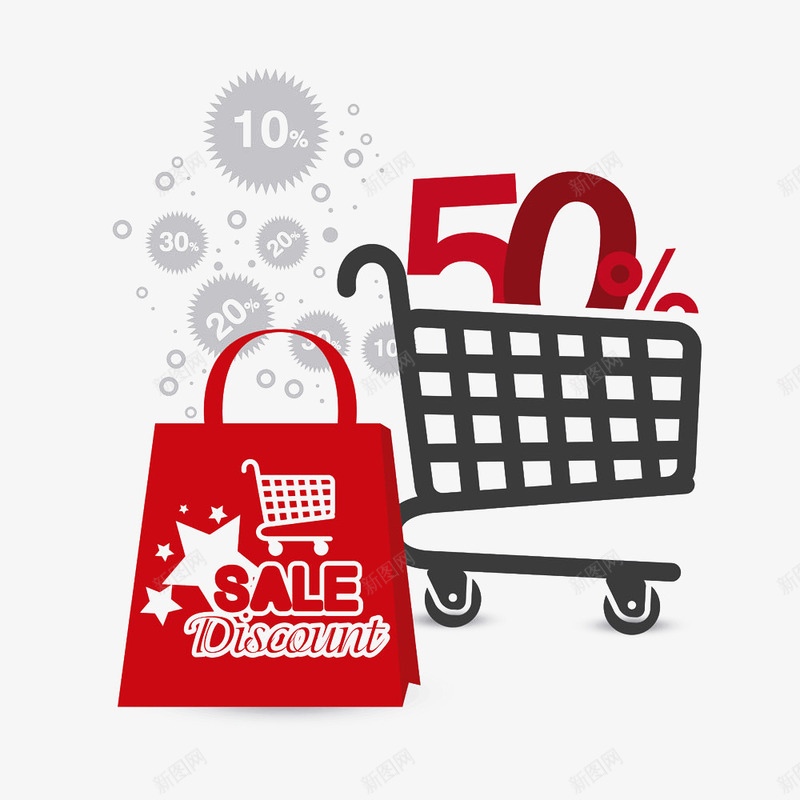 加入购物车png免抠素材_新图网 https://ixintu.com 促销素材 加购物车 节日促销 购物袋