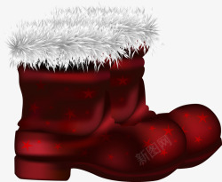 红色棉鞋红色简约圣诞鞋子高清图片
