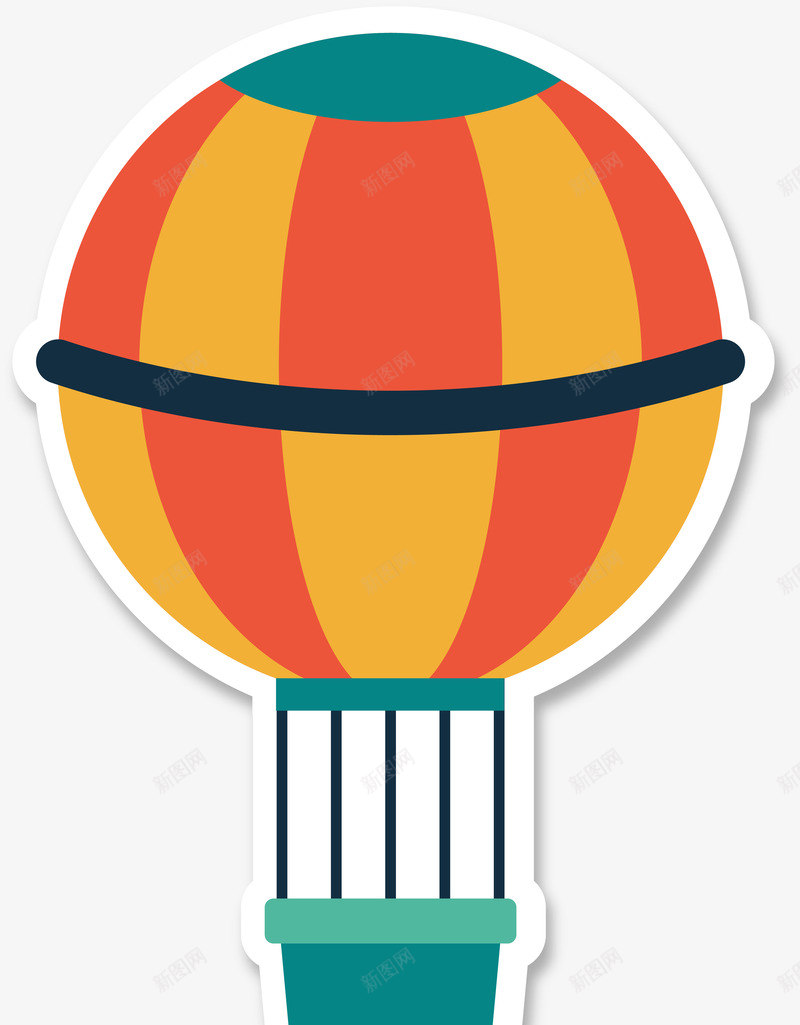 卡通彩色热气球贴纸png免抠素材_新图网 https://ixintu.com 卡通 彩色 旅游 时尚贴纸 热气球 矢量图案