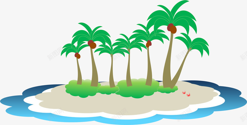 热带的岛屿png免抠素材_新图网 https://ixintu.com 卡通 岛屿 植物 热带