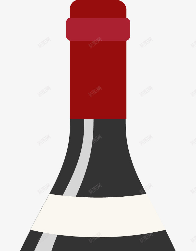卡通红色红酒瓶png免抠素材_新图网 https://ixintu.com 卡通 瓶子 瓶盖 简约 红色 红酒瓶